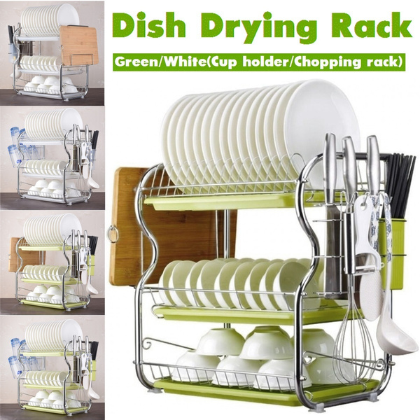 3 Tiers Dish Drying Rack Storage Shelf Kitchen Washing Holder