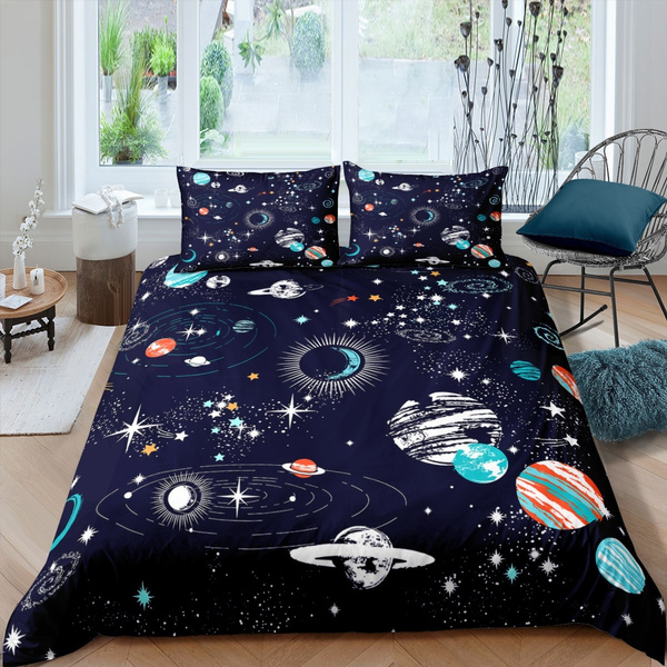 Decor Quilt Cover Sets With Pillowcase, Space Bedding Twin Xl
