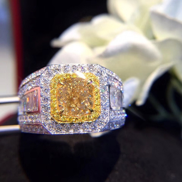 Yellow clearance moissanite rings