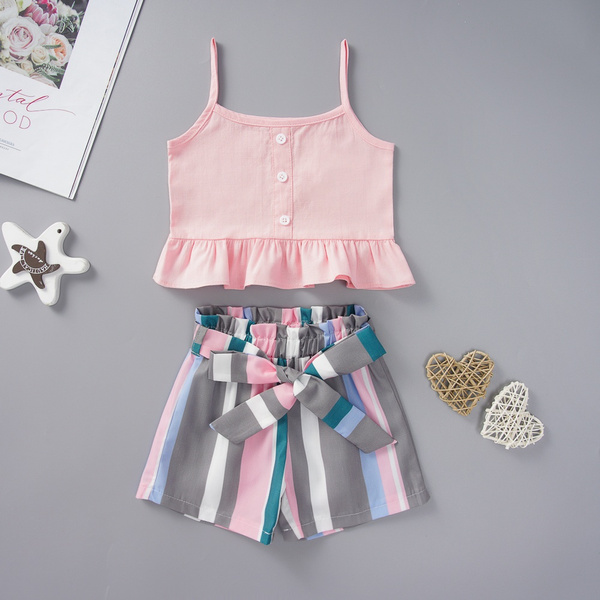 Baby Crop Top Outfits, Set Shorts Baby Girl