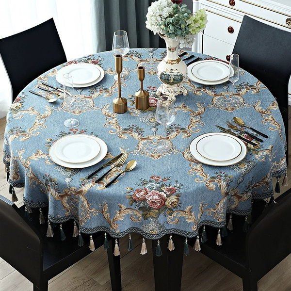 European Round Table Cloth Chenille Cover Towel Tablecloth With Tassel Thickened Tablecloths Wish European Round Table Cloth Chenille, European Round Table