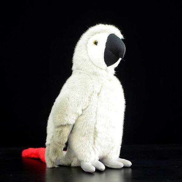 stuffed african grey parrot