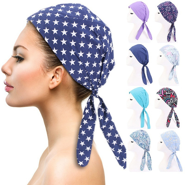 PRETYZOOM Surgical Scrub Cap Cotton Star Fox Printed Cotton Doctor Nurse Hat Working Beanie Head Protector for Hospital Clinic Beautician Pharmacist