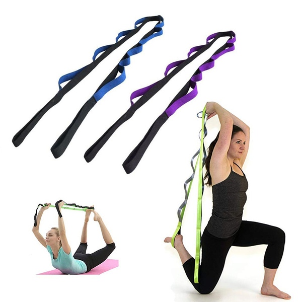 Yoga Stretch Strap - 10 Loops Stretching Strap, Multi-Grip Stretch Band,  Fitness Pilates Stretching Belt, for Athlete Dancer Cheerleader Gymnast