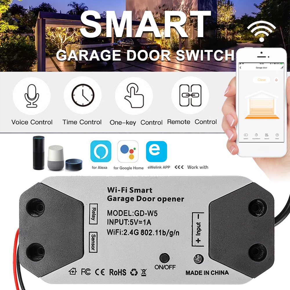 WiFi Smart Switch APP Garage Door Opener Remote Controller for Alexa Google Home