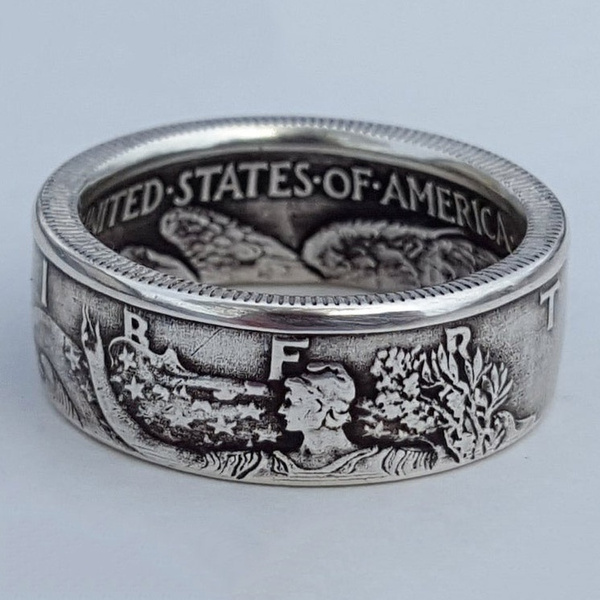 Half Dollar Coin Rings Morgan Silver the United State of American 1945 ...