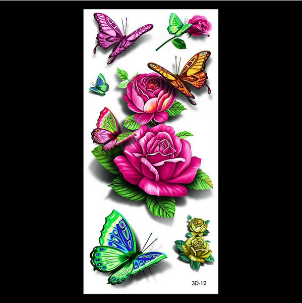 15pcs Color Tattoo Butterfly Tattoo Sticker Sexy Clavicle Arm Color Butterfly  Temporary Arm Leg Wrist Foot Hand Tattoo Sticker  Temporary Tattoos   AliExpress