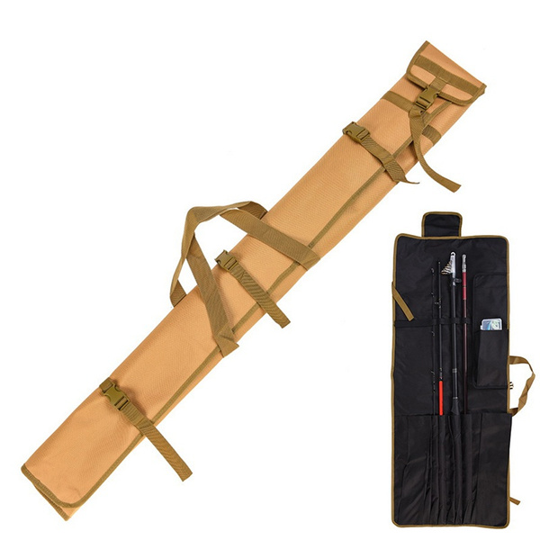 Explopur Canvas Fishing Rod Bag Tragbare Aufbewahrungstasche für Angelruten