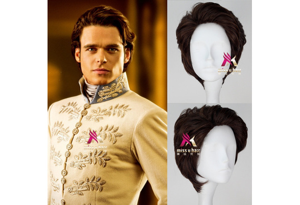 Movie Prince Charming Kit Cosplay Wig Cinderella Short Brown Men s