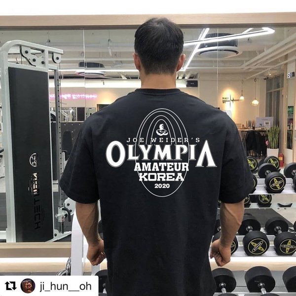 T-shirt Olympia Men Pour Le Sport - 100% Coton, Coupe Classique, Noir - Confortable Et Respirant