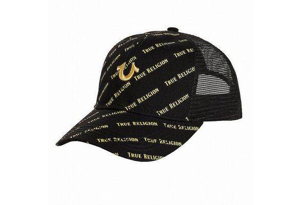 True Religion Hat Black Gold Baseball Cap Logo Trucker | Wish