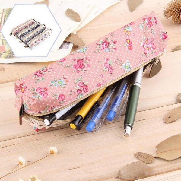 Floral Pencil Pouch, Flower Pencil Case, Stationery Case, Makeup