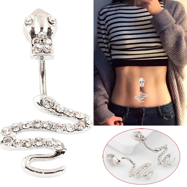 Snake belly deals button ring