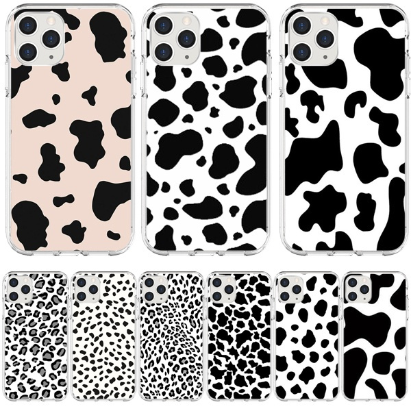 Cow Print Black White Case Cover for iPhone 11 Pro Max X XR XS Max