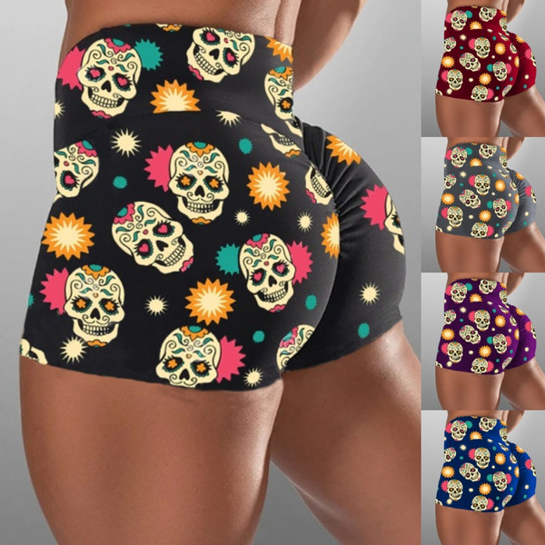 6 Colors High Rise Women Summer Shorts Elastic Waist Booty Shorts Plus Size Workout Fitness Yoga Sports Shorts Feminino Wish