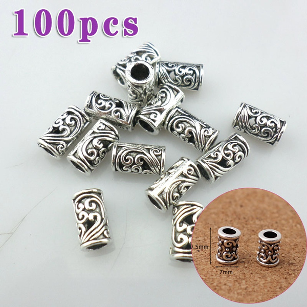 Silver Spacer Beads, Large Tube Spacer, Large Tube Bead, Jewelry