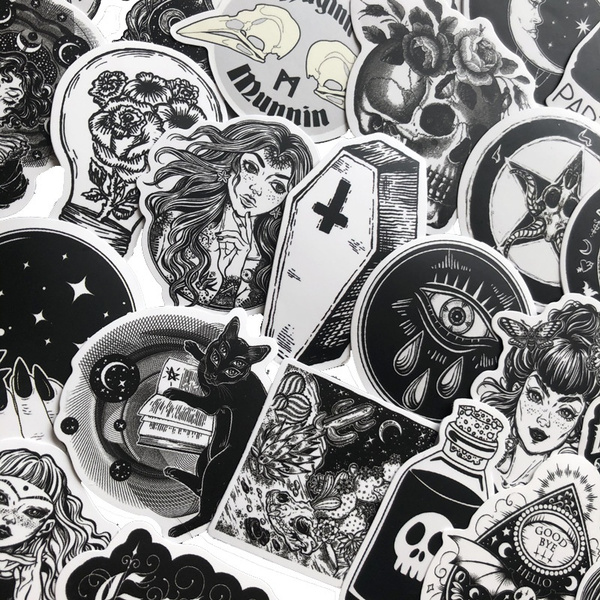 50Pcs/Set Dark Gothic Stickers Series For Laptop Luggage Toys Car ...