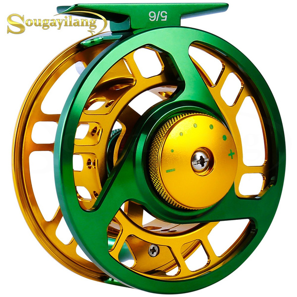 SOUGAYILANG Fly Fishing Reel 5/6WT Metal CNC-machined Aluminum Alloy Body  Click Drag System Spinning Reel