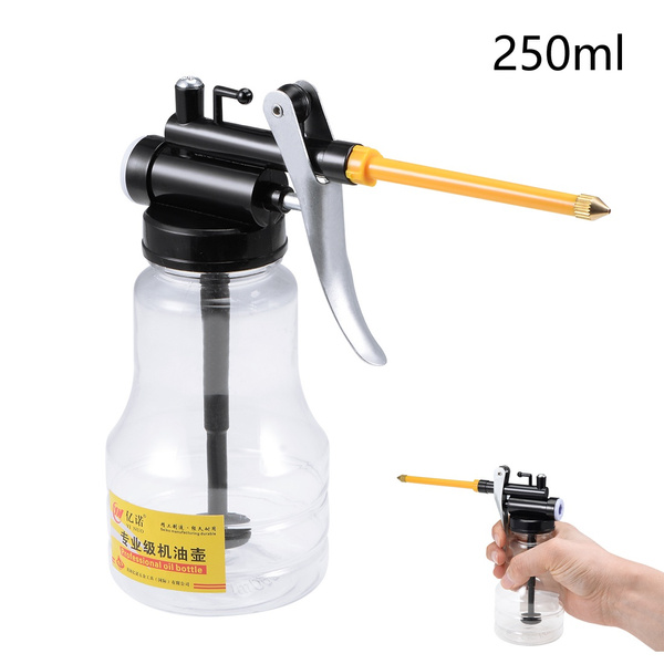 Oil Can Pump Oiler, 250ML Transparent High Pressure Oiler Lubrication