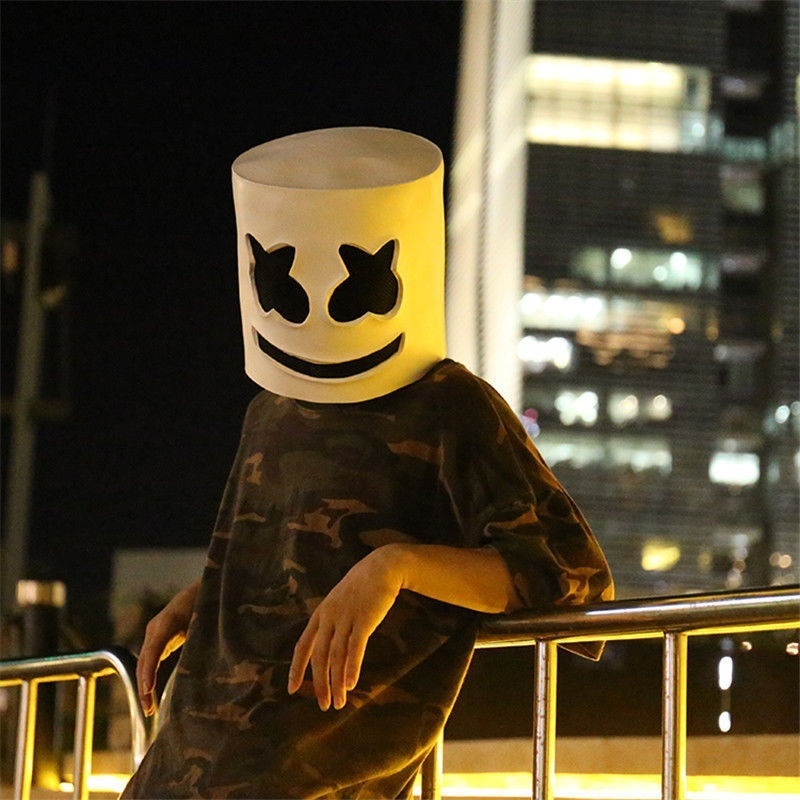Halloween Marshmello Helmet Music Party Costume DJ Mask Face