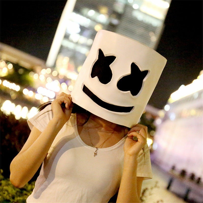2つ　マシュメロ edm marshmello コスプレ ハロウィン マスク 2つ マシュメロ edm marshmello コスプレ ハロウィン マスク（2