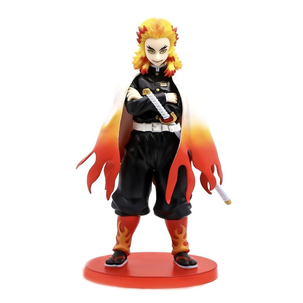 Demon Slayer Kyojuro Rengoku Squatting Ver PVC Figure Collectible  Brinquedos Model Gift Doll