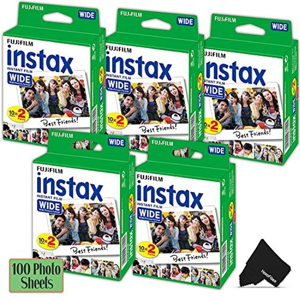 FujiFilm Instax Wide Instant Film 5 Pack Total of 100 Photo Sheets 210 and 200 Instant Cameras 5 x 20 Compatible with FujiFilm Instax Wide 300 