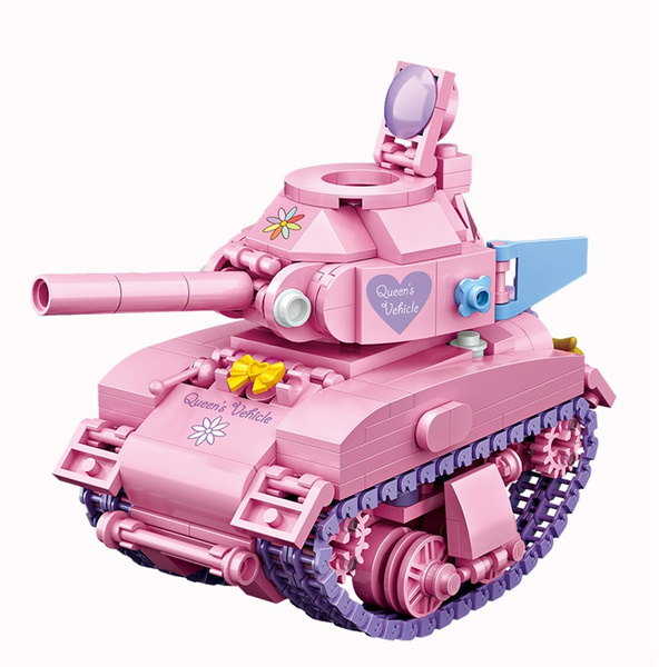 LOZ MINI Blocks Building Toys Girls Puzzle Pink Tank Model Gift 1118(no box)
