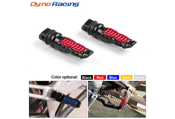 Pair Of Universal Motorcycle Folding Pillion Footrests Foot Pegs Rear Foot Peg Pedal 12MM Thread Aluminum Left /& Right