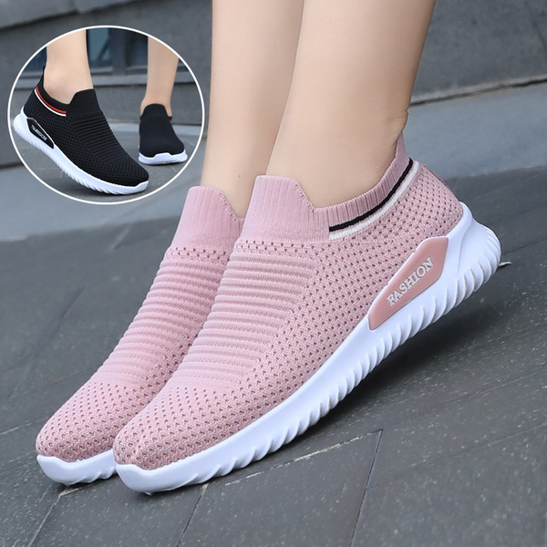 2020 Fashion Women Sneakers Pink Casual Shoes Slip On Shoes Mesh