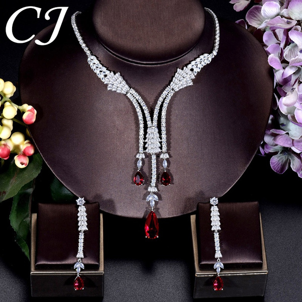 bridal ruby jewellery set