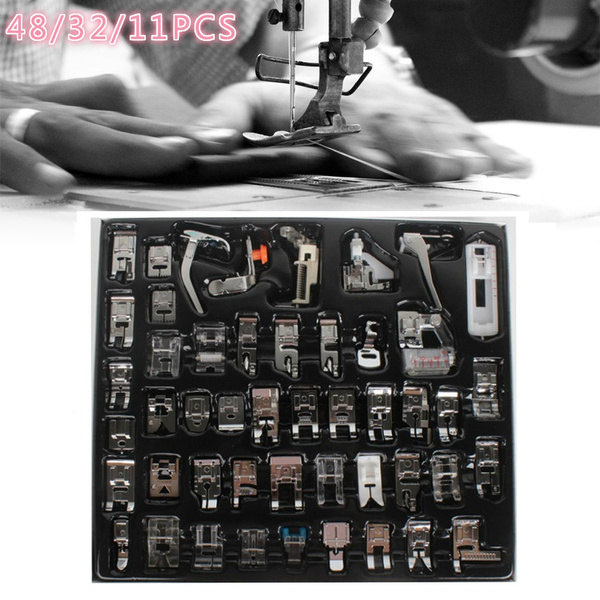 48/32/11Pcs Sewing Machine Supplies Presser Foot Feet for Sewing Machines  Feet Kit Set With Box For Brother Singer Janome
