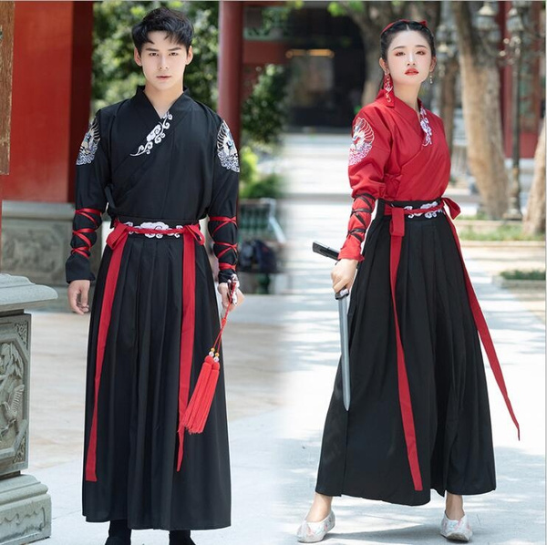 Chinese Traditional Womens Hanfu Costume Ancient Swordsman Hanfu Clothing Two piece Set Top Skirt Costumes