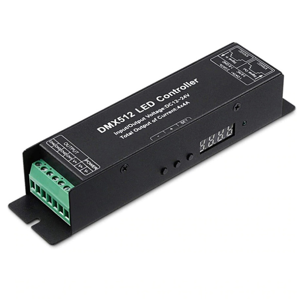 4CH*4A 4 Channel RGBW DMX 512 Decoder DC12-24V LED Controller for LED Strip 