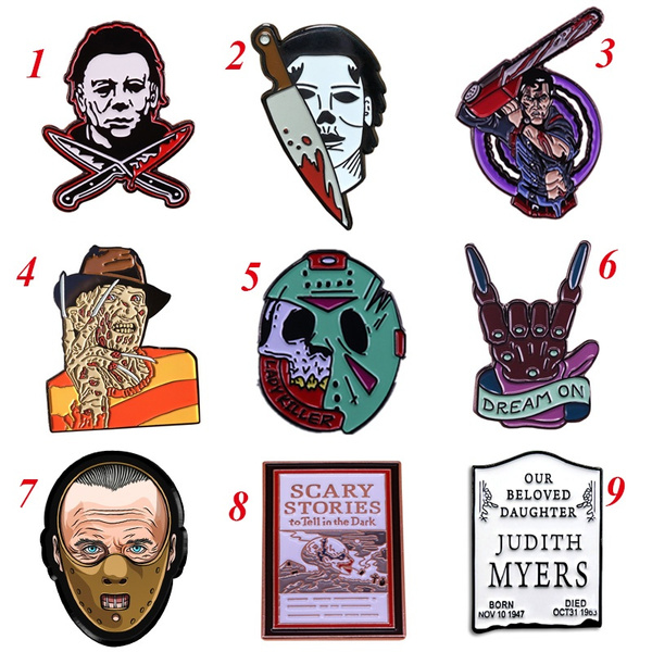 1 Pcs Enamel Pins Brooch For Dresses Backpack Badge Horror Movie Series ...