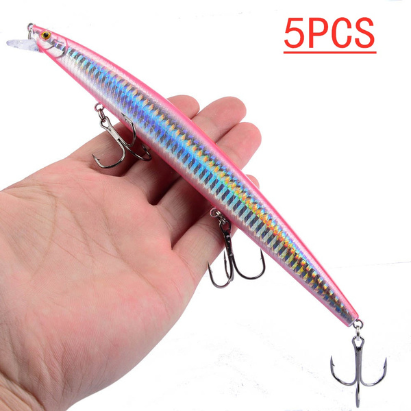 5pcs/lot Mix Colors Fishing Lures Set Fishing Bait Mixed Size Fishing  Tackle Mixed Minnow Lures/Popper Lures/Crank Lures Set