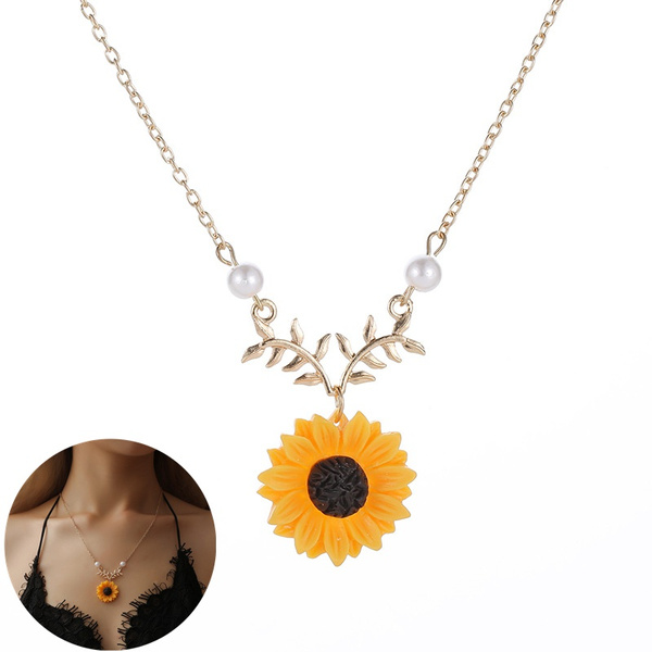 wish sunflower necklace