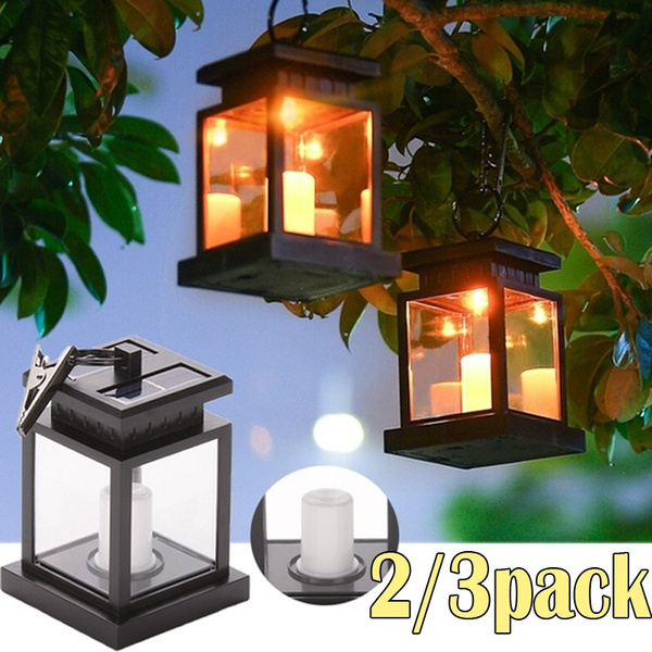 2/3 Pack Solar Lantern Solar Candle Hanging Light Flameless Candles ...