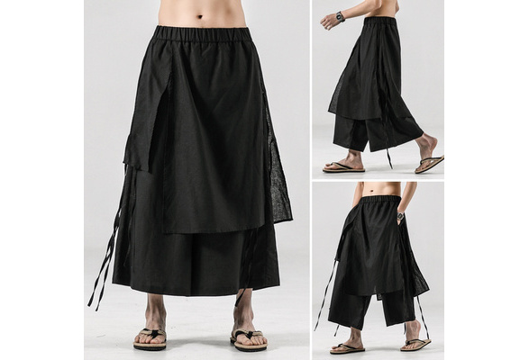 INCERUN Men's Oversized Irregular Hakama Pants Gothic Gypsy