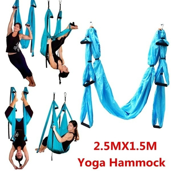Yoga Kit Swing Hammock Trapeze Sling Aerial Silks Anti-gravity Inversion Fitness 