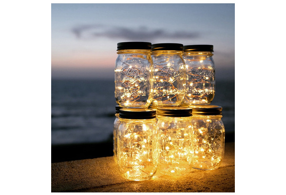 Mason Jar Licht Solar Laterne 20 LED Lichterkett Glas Hängeleuchte für Außen 