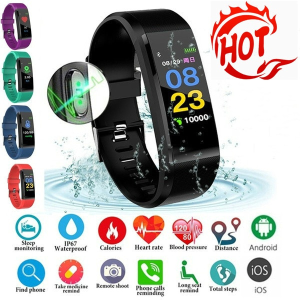 New color screen smart cheap bracelet watch 115 plus