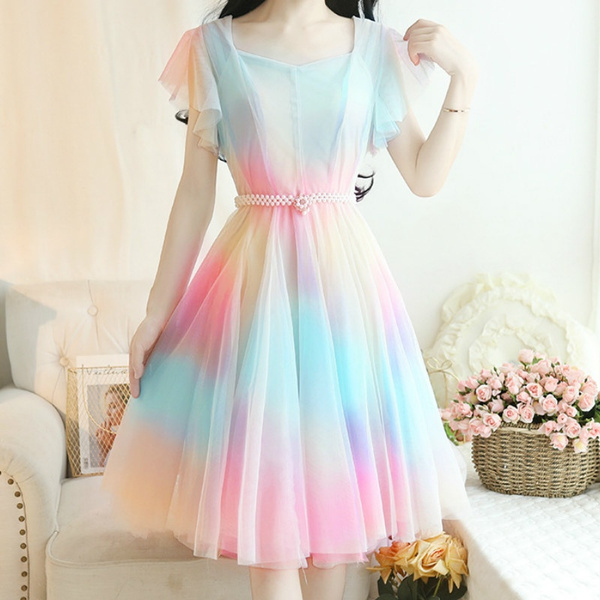 rainbow gown for women