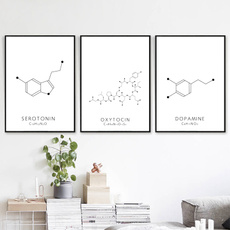Decor, moleculeserotoninprint, chemistryprint, art