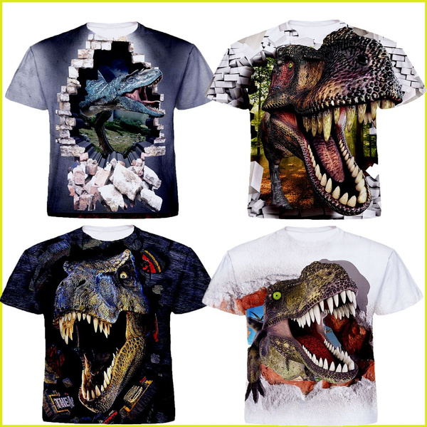 2020 New Fashion Kids T Shirt Dinosaur Printed Children Print Boys Girls Sport T Shirts Wish - dino shirt for 30 boy shirts roblox