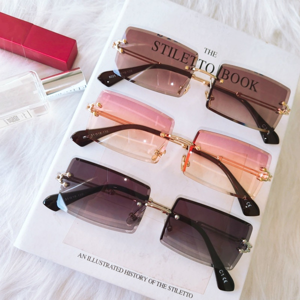 Gafas De Sol Sin Montura De Moda Para Mujer Gafas De Sol Gafas De Sol Sin Montura De Moda Para Mujer Gafas De Sol