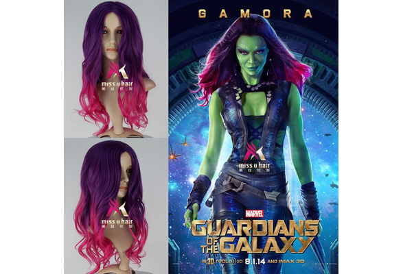 High quality Movie Guardians of the Galaxy Gamora wig Play Hair