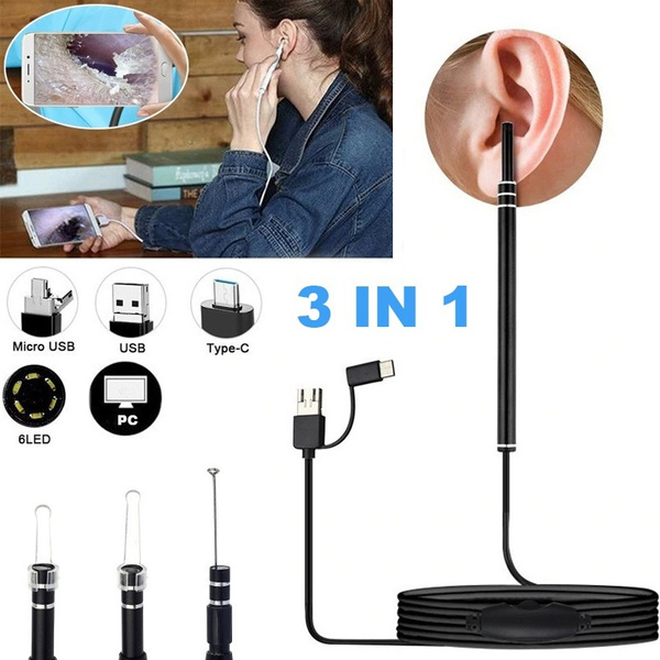 3 In 1 Multifunctional Waterproof Diy 5 5mm Ear Cleaning Endoscope With Adajustable 6 Led Light Hd Visual Nose Mouth Otoscope Wax Tool Support Android Windows Type C Micro Usb - Ear Wax Removal Tool Diy 3 In 1 Multifunctional Waterproof Diy 5 5mm Ear Cleaning Endoscope With Adajustable 6 Led Light Hd Visual Nose Mouth Otoscope Wax Tool Support Android Windows Type C Micro Usb - Ear Wax Removal Tool Diy