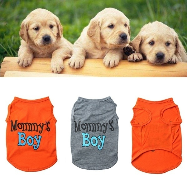 Cute Dog Coats Shirt Pet Puppy Vest Clothes Mommy'S Boy For Small Dogs ...