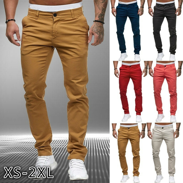 Casual Long Pants For Men Korean Style Cotton Slim Fit Elasticated  Drawstring Trousers Men's Summer High Quality Classic Clothes Straight Cut  Long Pant